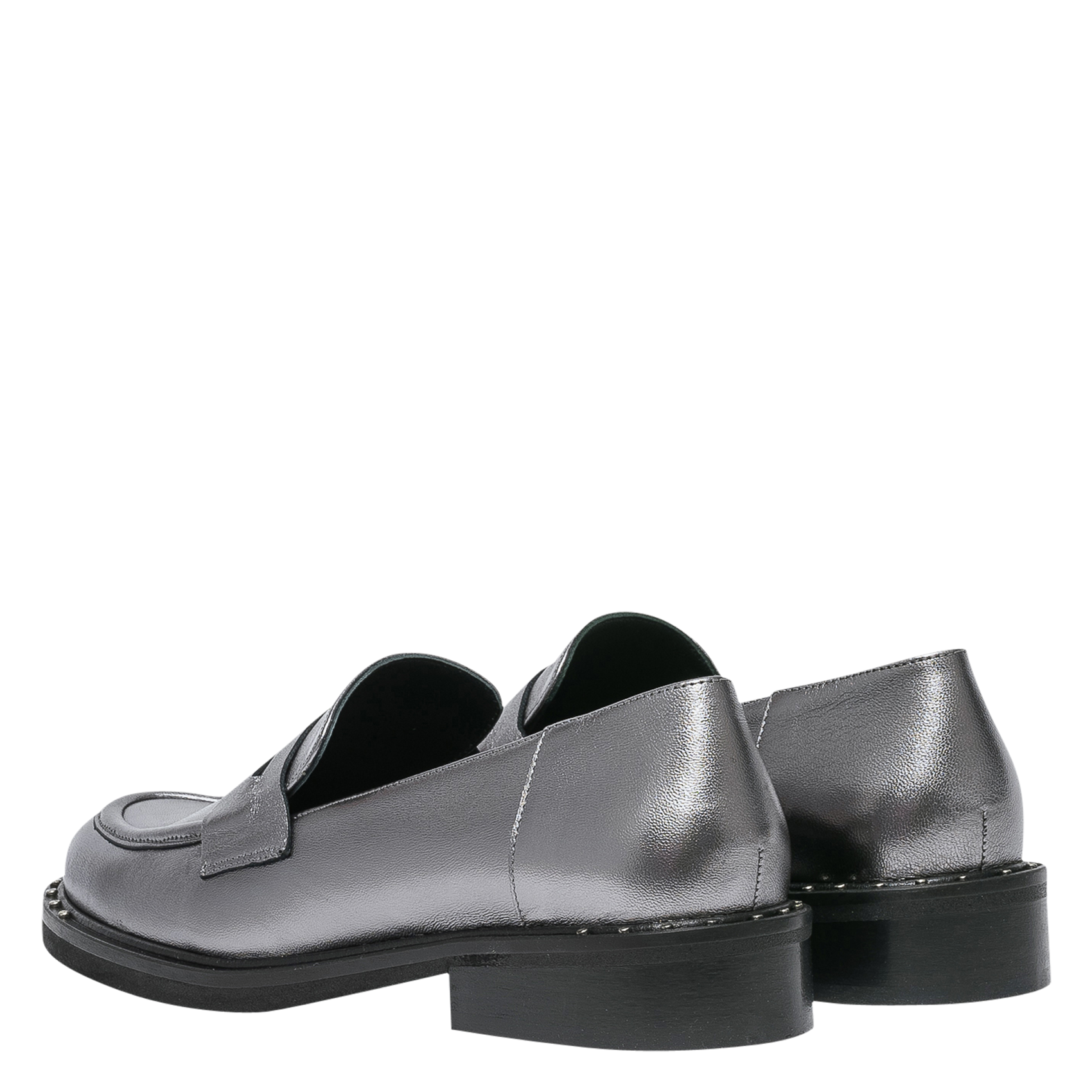 ALLY - Mocassins en cuir | Argent