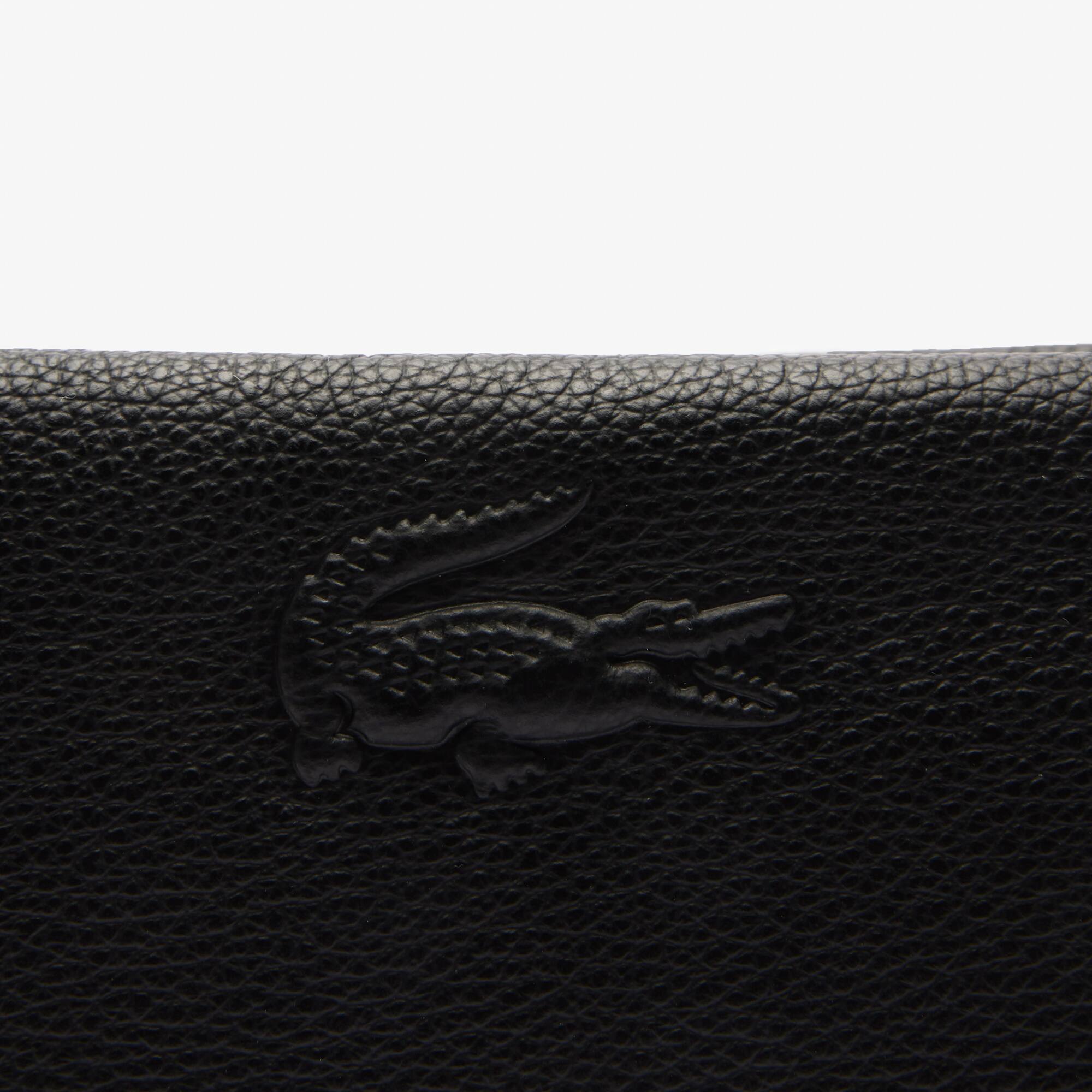Kleine Hobo-Tasche aus genarbtem Leder City Court Crossbody Taschen - Schwarz - Lacoste - Damen