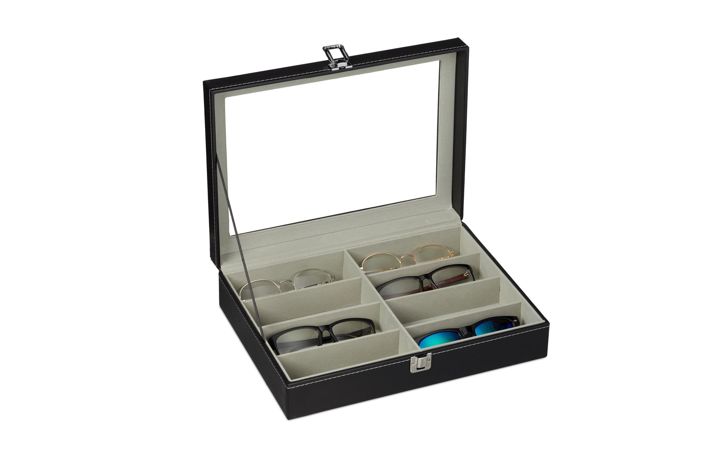 Brillenbox für 8 Brillen 8 cm, SchwarzBrillenkasten