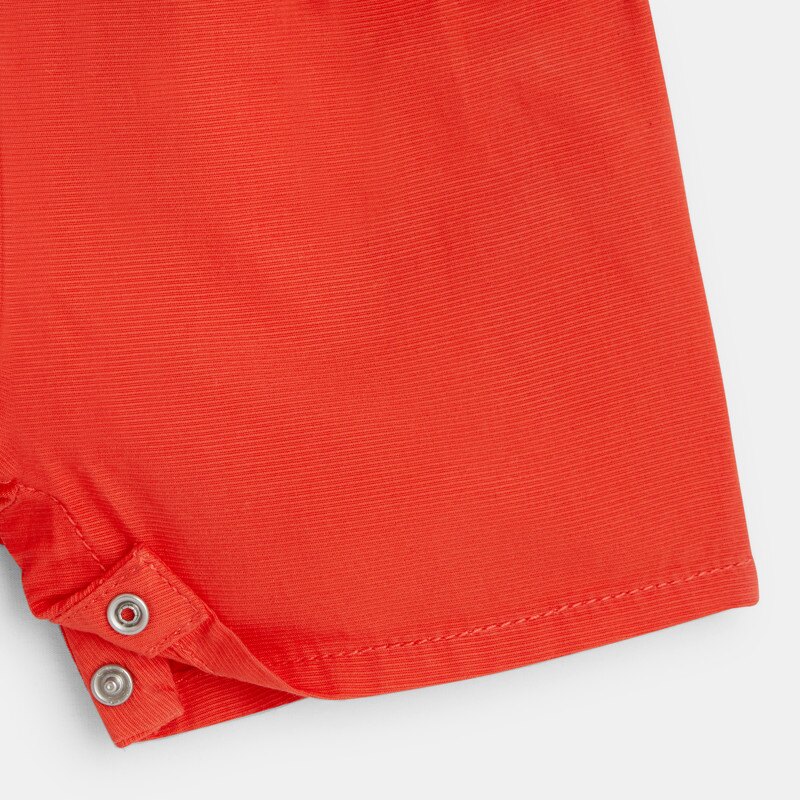 Salopette short coton fantaisie rouge bébé fille Rouge