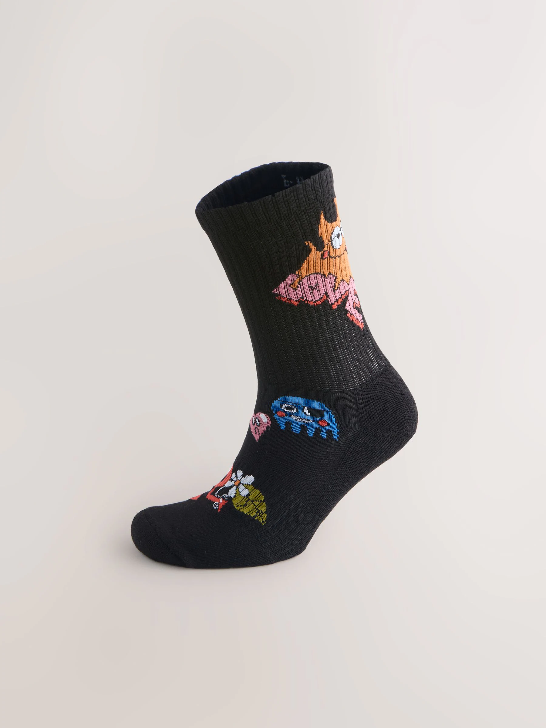 Zwart/Blauw - Wotto License Pattern Sports Socks 2 Pack