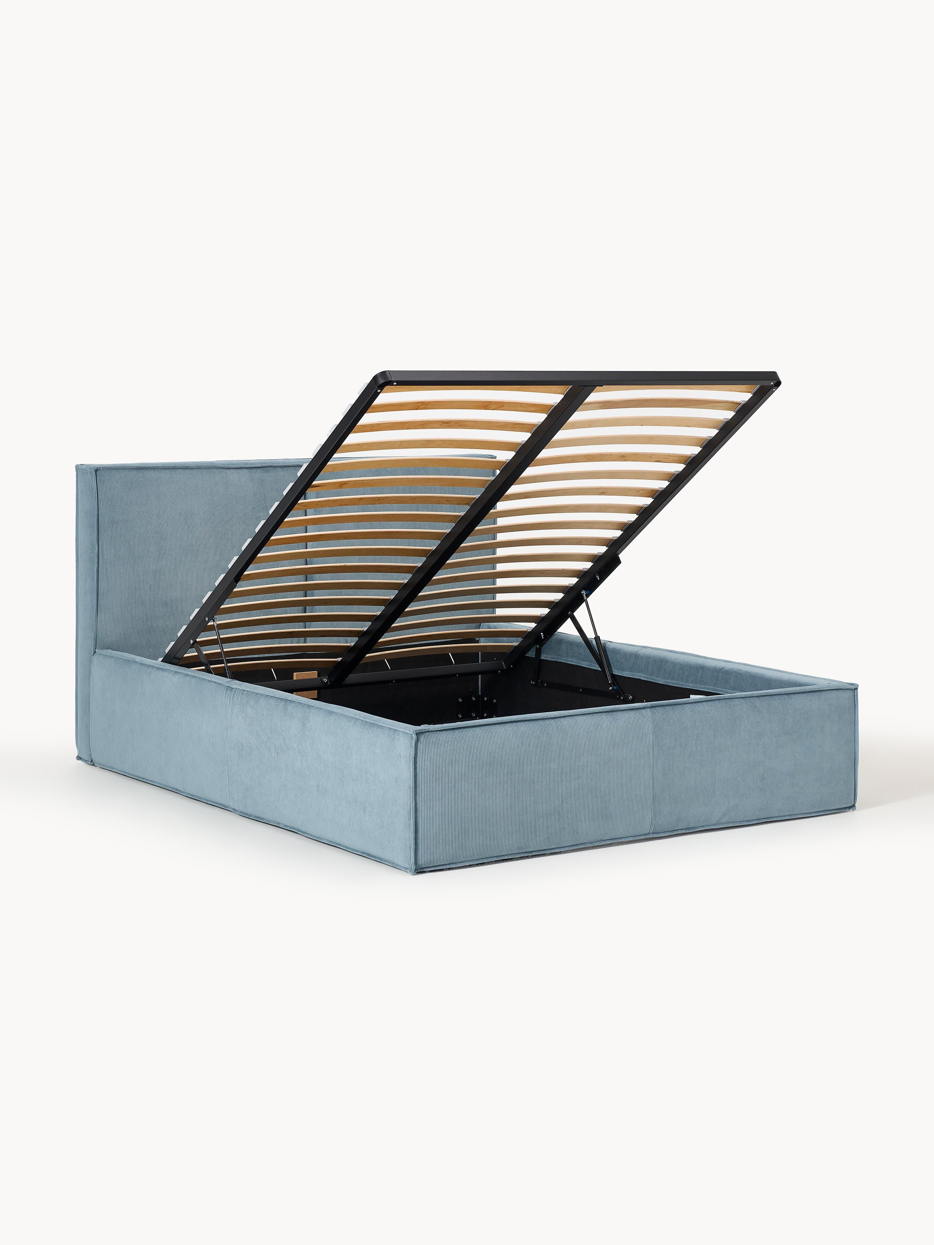Corduroy gestoffeerd bed Dream met opbergruimte