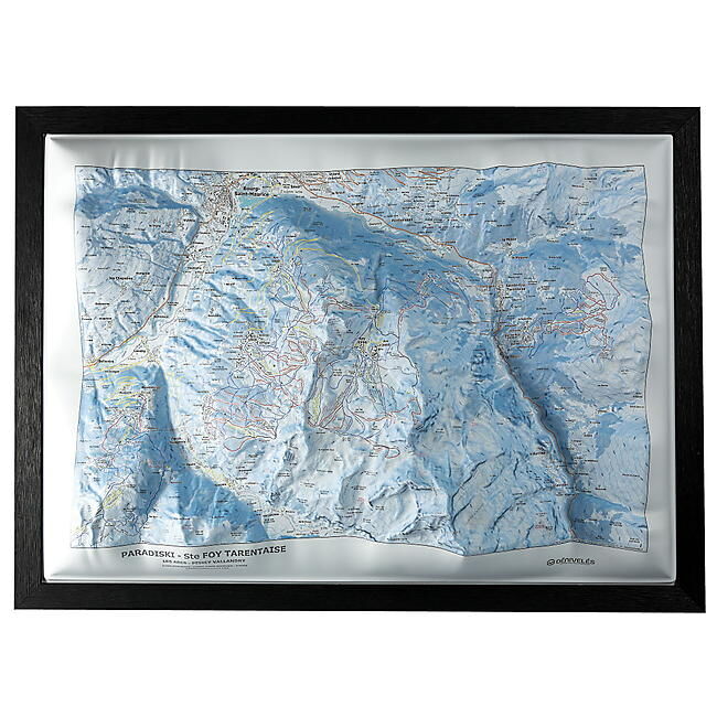 CARTE EN RELIEF PISTES PARADISKI ARC