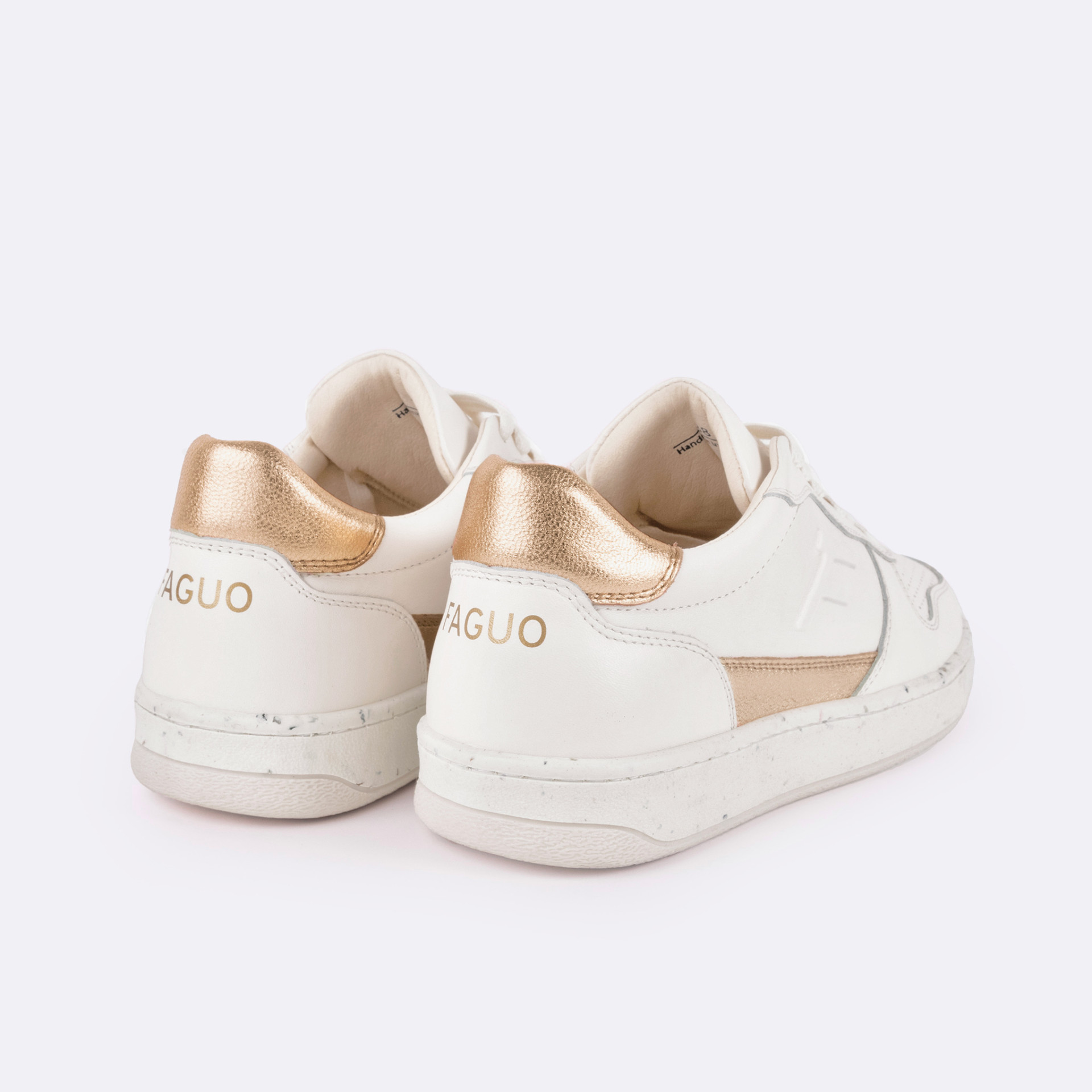 Baskets crème & dorée Cuir - modèle Alder