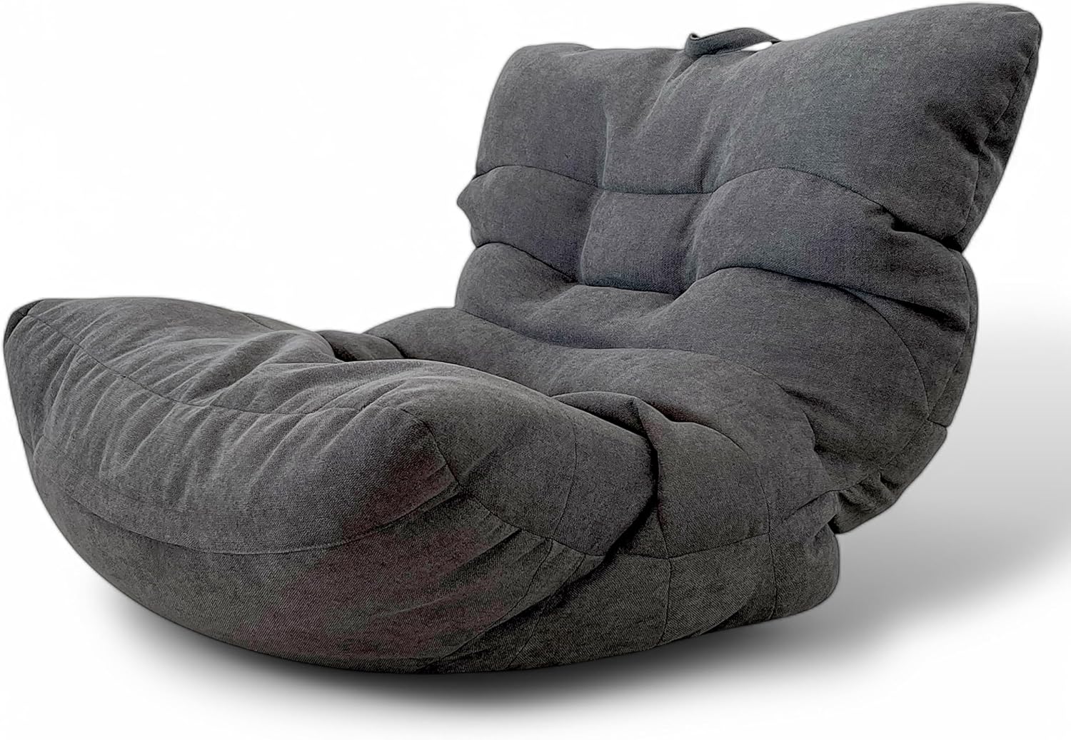 Aiire Relaxo Sitzsack XXL für Kuschelecke - Bean Bag Design mit Füllung - Riesen Sitzsäcke Erwachsene, Sitz Sack Flauschig - Bodenkissen Grob, Bodenstuhl, Bodensessel Grau
