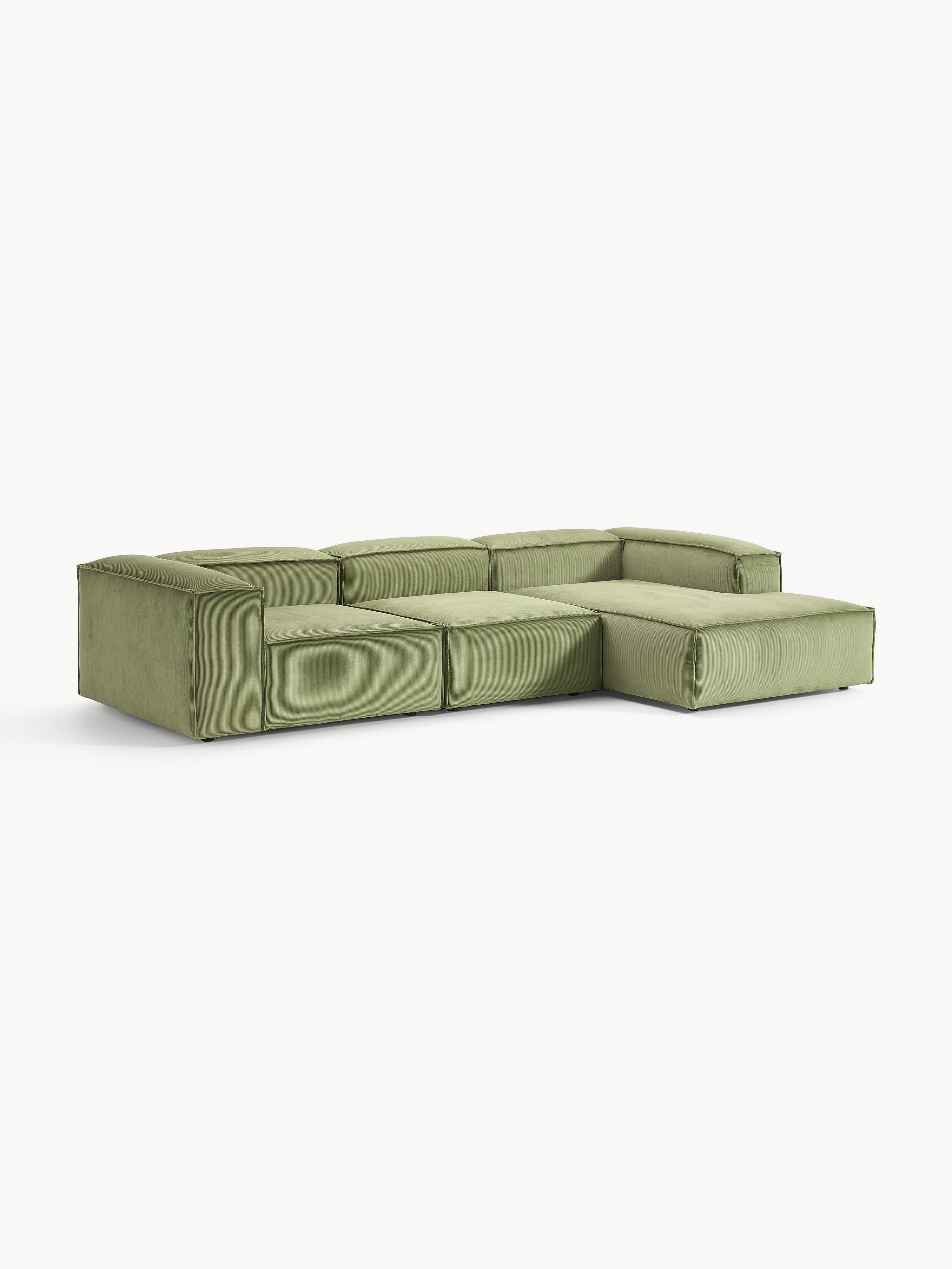 Modulaire ribfluwelen hoekbank Lennon (4-zits)