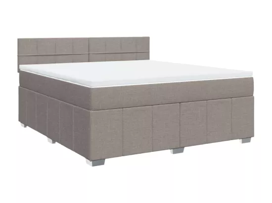 Sommier à lattes de lit avec matelas Taupe 180x200 cm Tissu