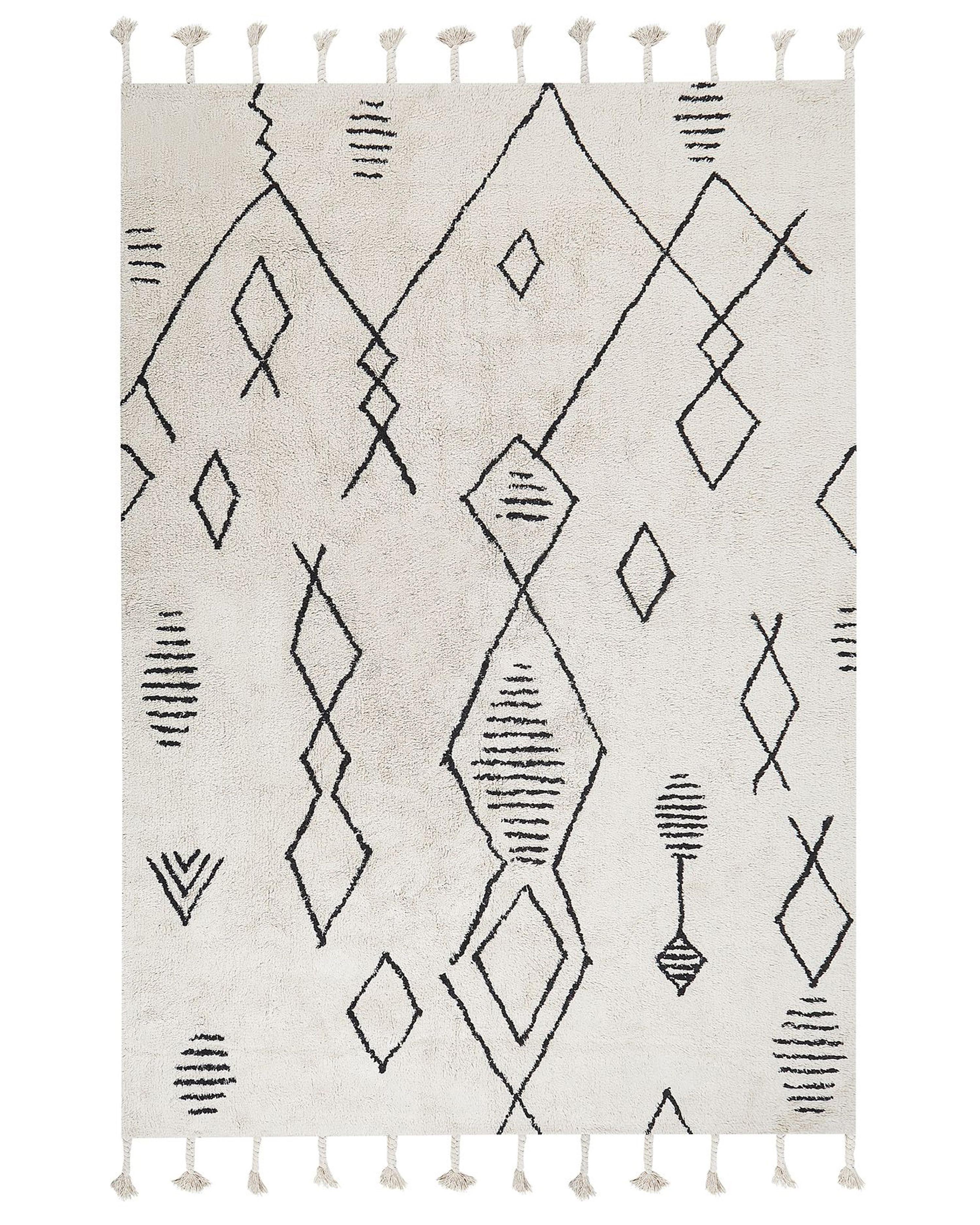 Vloerkleed KEBIR Gebroken wit 160 x 230 cm Katoen