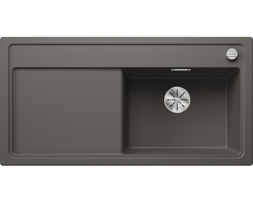 Blanco ZENAR XL 6 S spoelbak, 1000 x 510 mm, vulkanisch grijs, 527372, 1 bak met afdruiprek, bak rechts