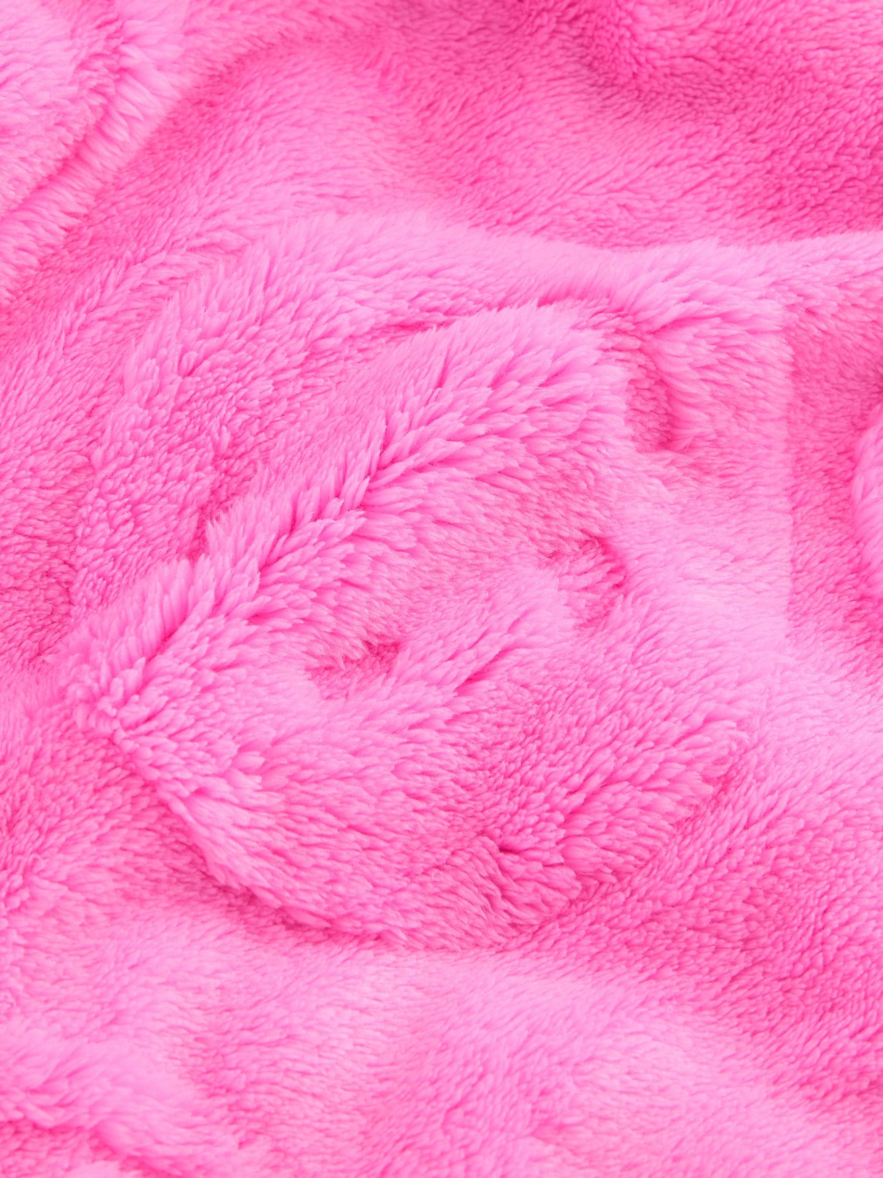 Roze Happy Face - Jacquard fleecedeken met capuchon (3-16jr)