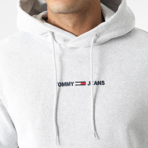Sweat Capuche Straight Logo 1632 Gris Chiné