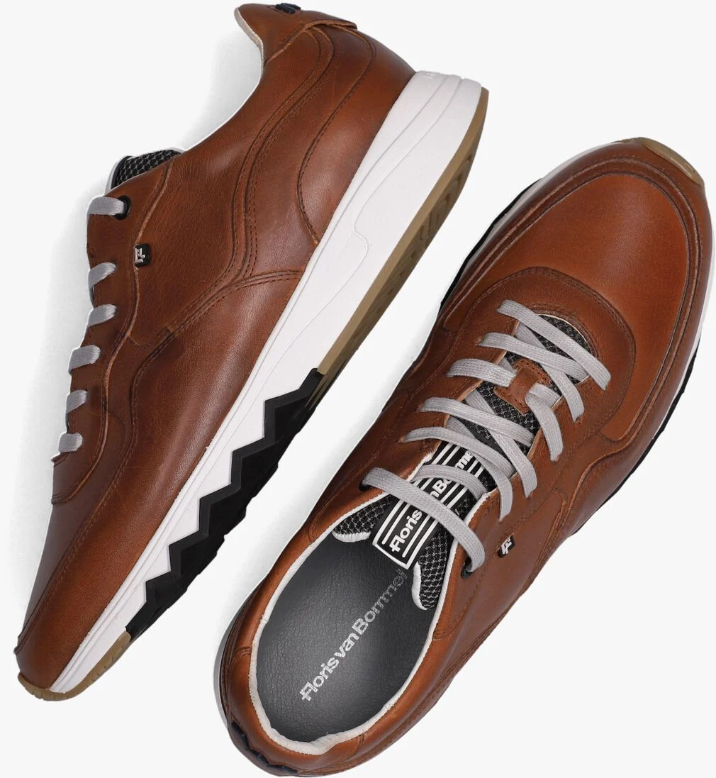 FLORIS VAN BOMMEL cognac floris van bommel lage sneakers sfm-10094