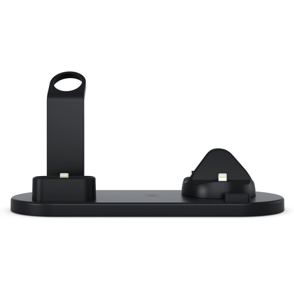 4in1 Apple Watch / Smartphone / AirPods Qi Charging Ständer Dockingstation (Micro USB / USB C / Lightning) - Schwarz