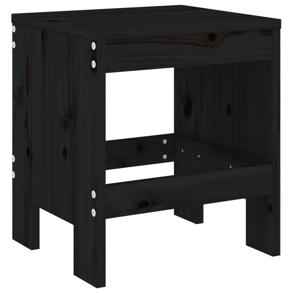 Ensemble à dîner de jardin 13 pcs noir bois massif de pin