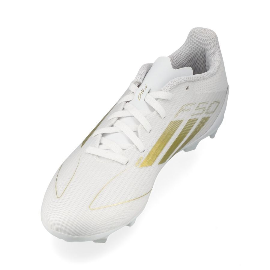 adidas F50 League FG/AG Day Spark - Blanc/Doré/Blanc Enfant