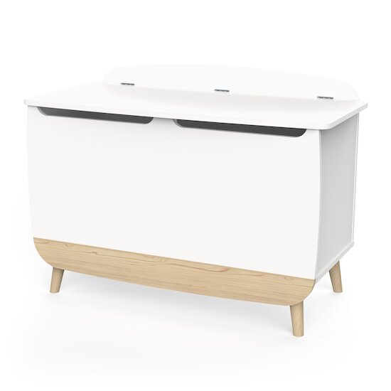 Firmiana Coffre à Jouets avec Couvercle   Blanc / Bois naturel        de               CBA Meubles