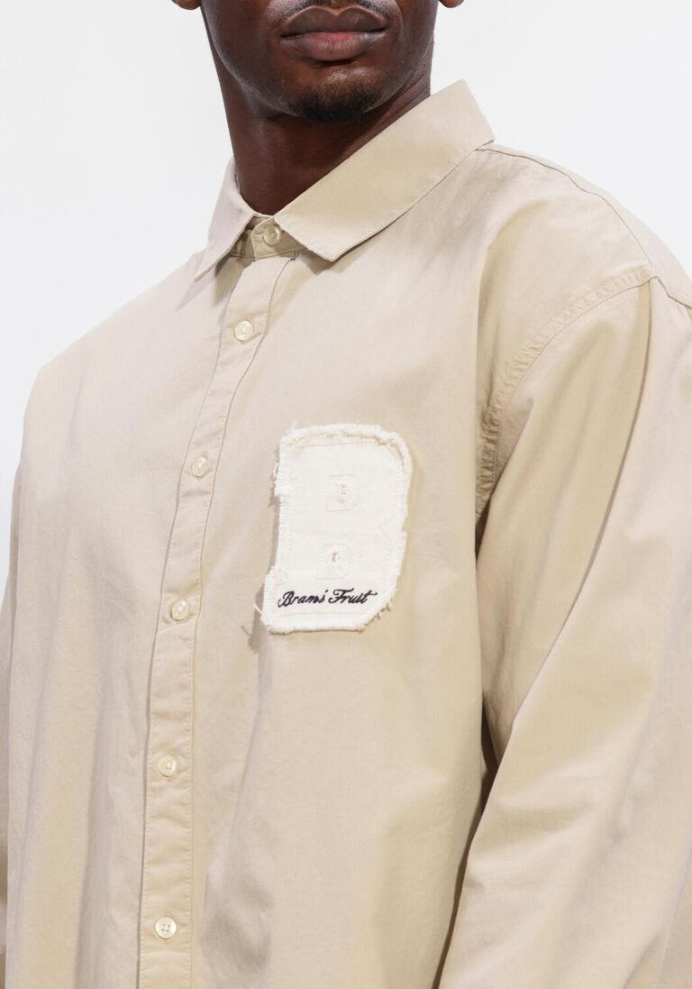 zand bram's fruit casual overhemd longsleeve varsity shirt