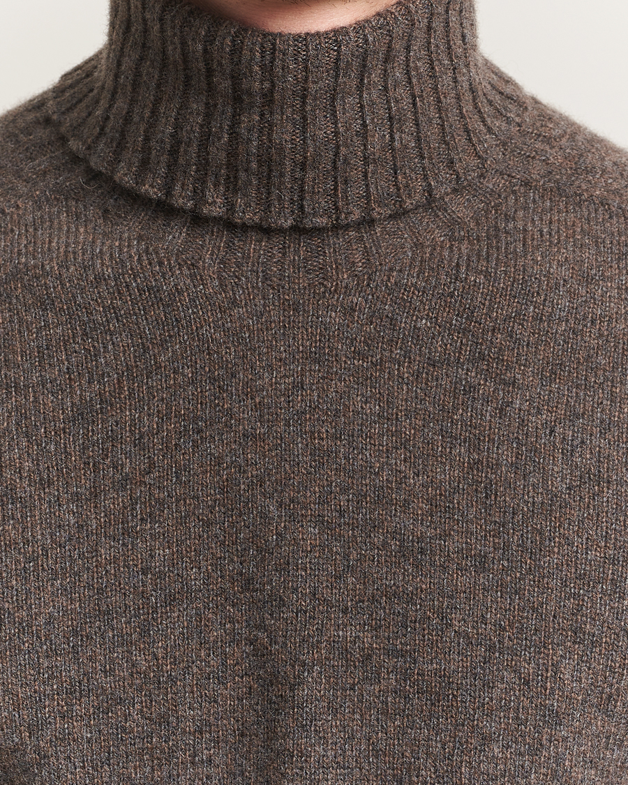 Altea Wool/Cashmere Rollneck Dark Brown Melange
