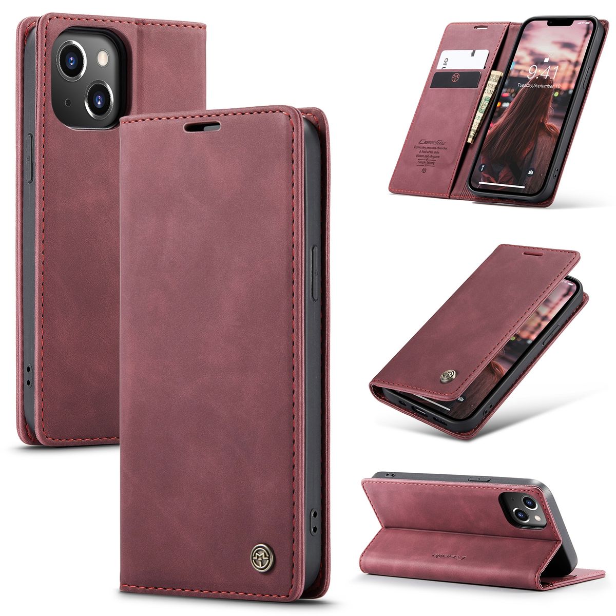 Schutz Handy Hülle für Apple iPhone 15 Case Cover Klapp Tasche Wallet Etuis Neu