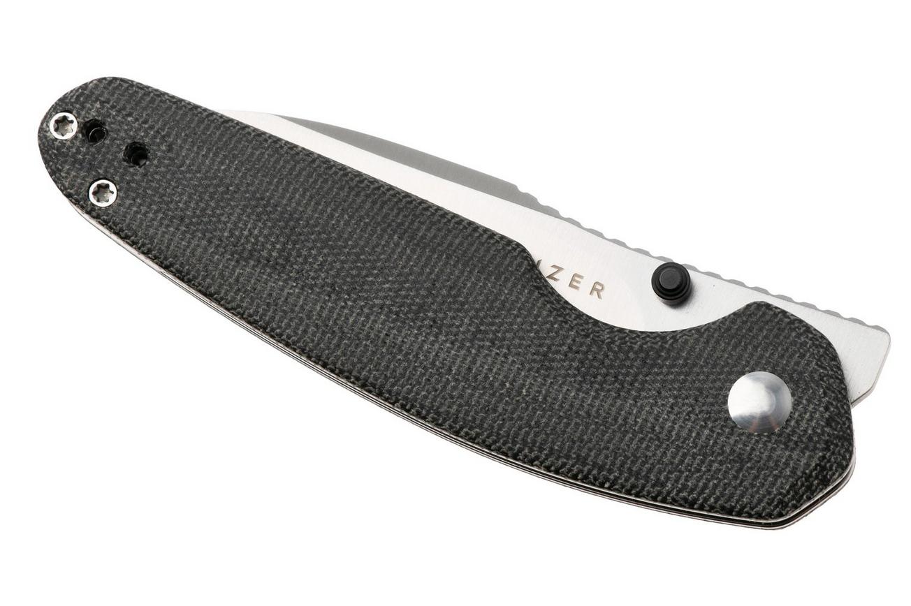Kizer Meteora V3730A1, Satin Nitro-V, Black Micarta zakmes, Evgeniy Bulychev design