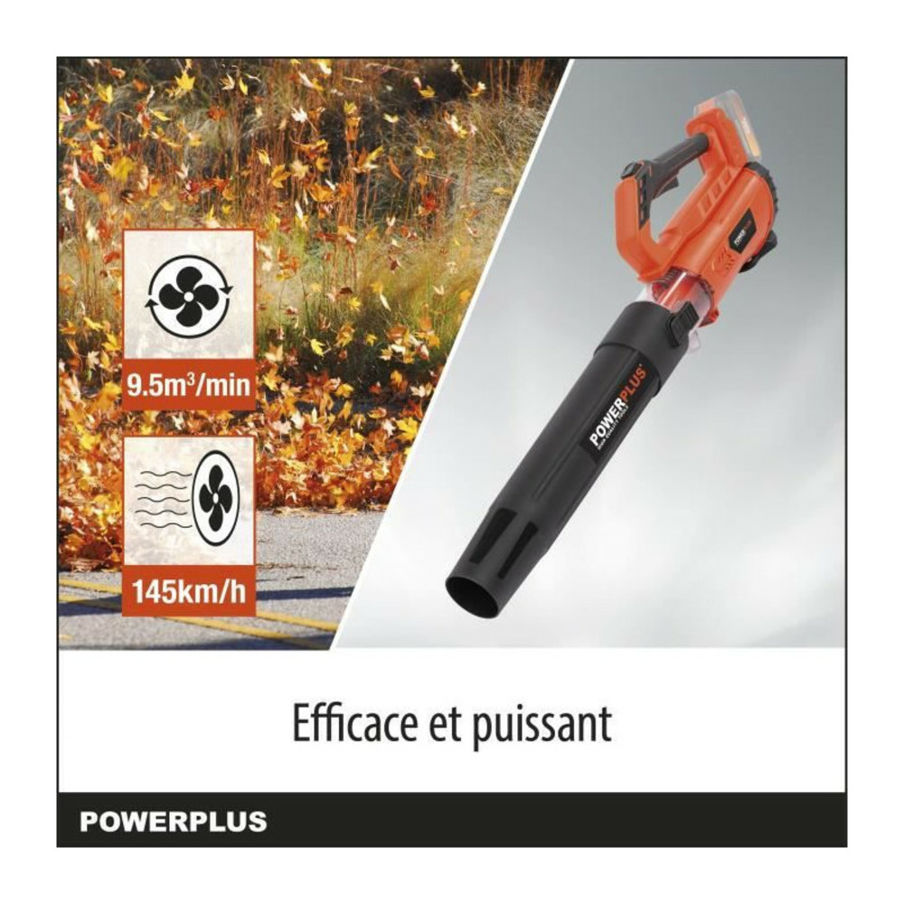 Souffleur de feuilles a batterie 20v dual power powdpg7521 - livré sans batterie ni chargeur