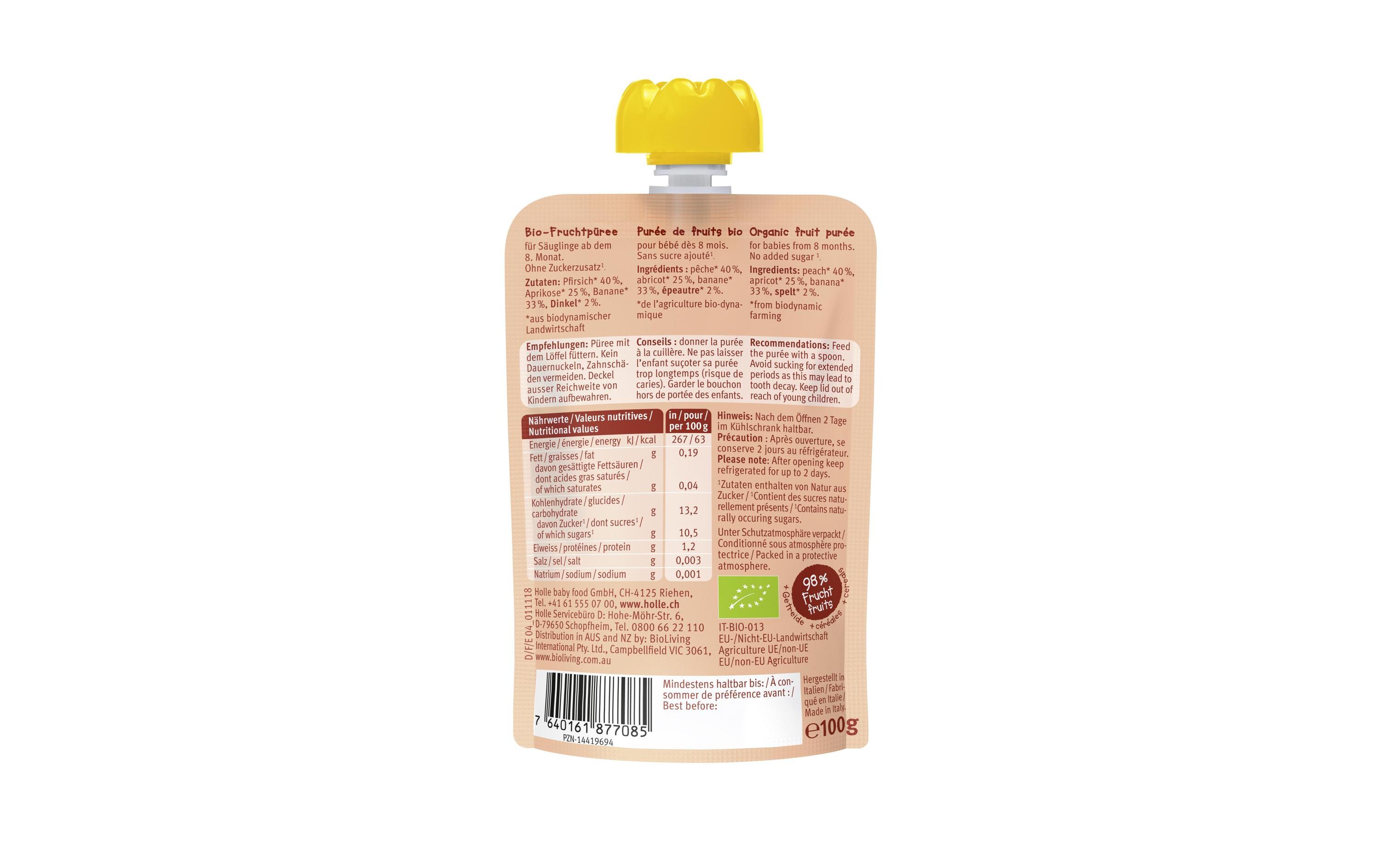 Quetschbeutel Panda Peach 100gQuetschbeutel Zebra Beet