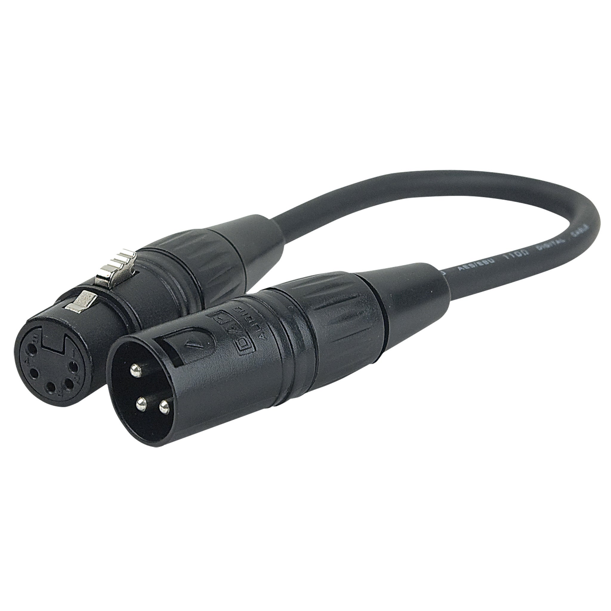 DAP FLA37 XLR 3-pins male naar XLR 5-pins female, 0.25 meter
