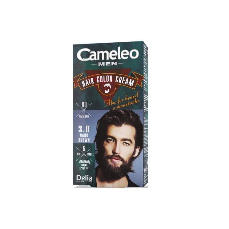 Delia Cameleo Men Haar- und Bartfärbemittel für Männer /3,0 Dark Brown 30 ml