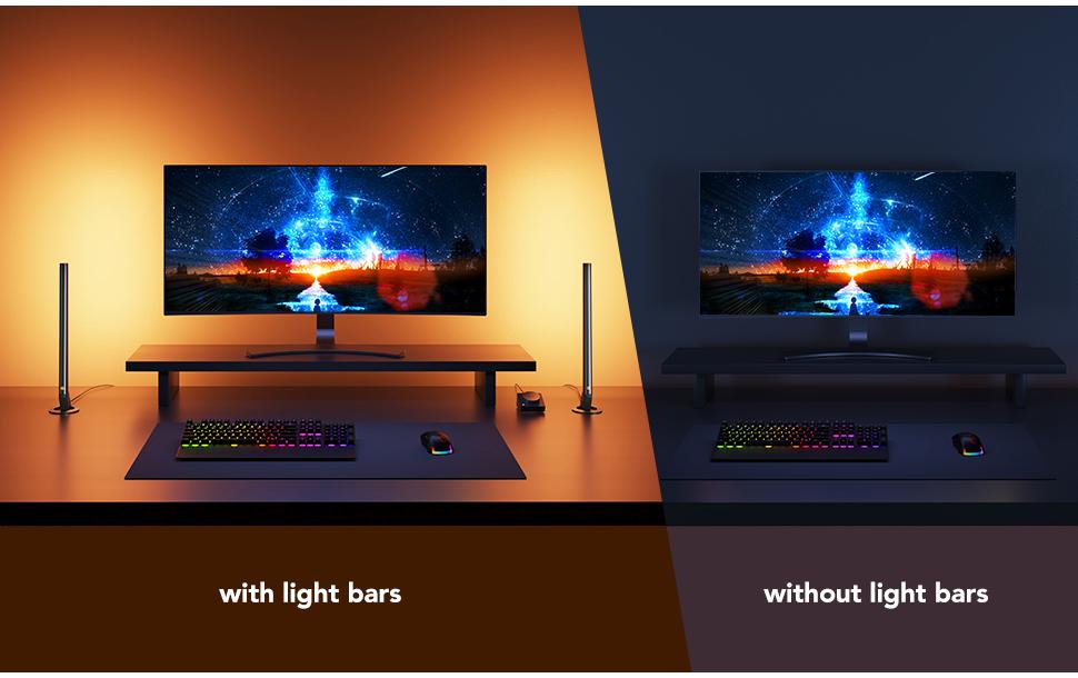 Gaming Lichtbalken mit Smart Controller, RGBIC, Wi-Fi + BTSmarte Lichtbalken