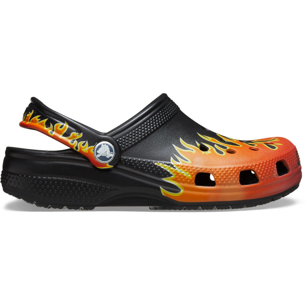 Køb Crocs Black/Multi Classic Flames Clog