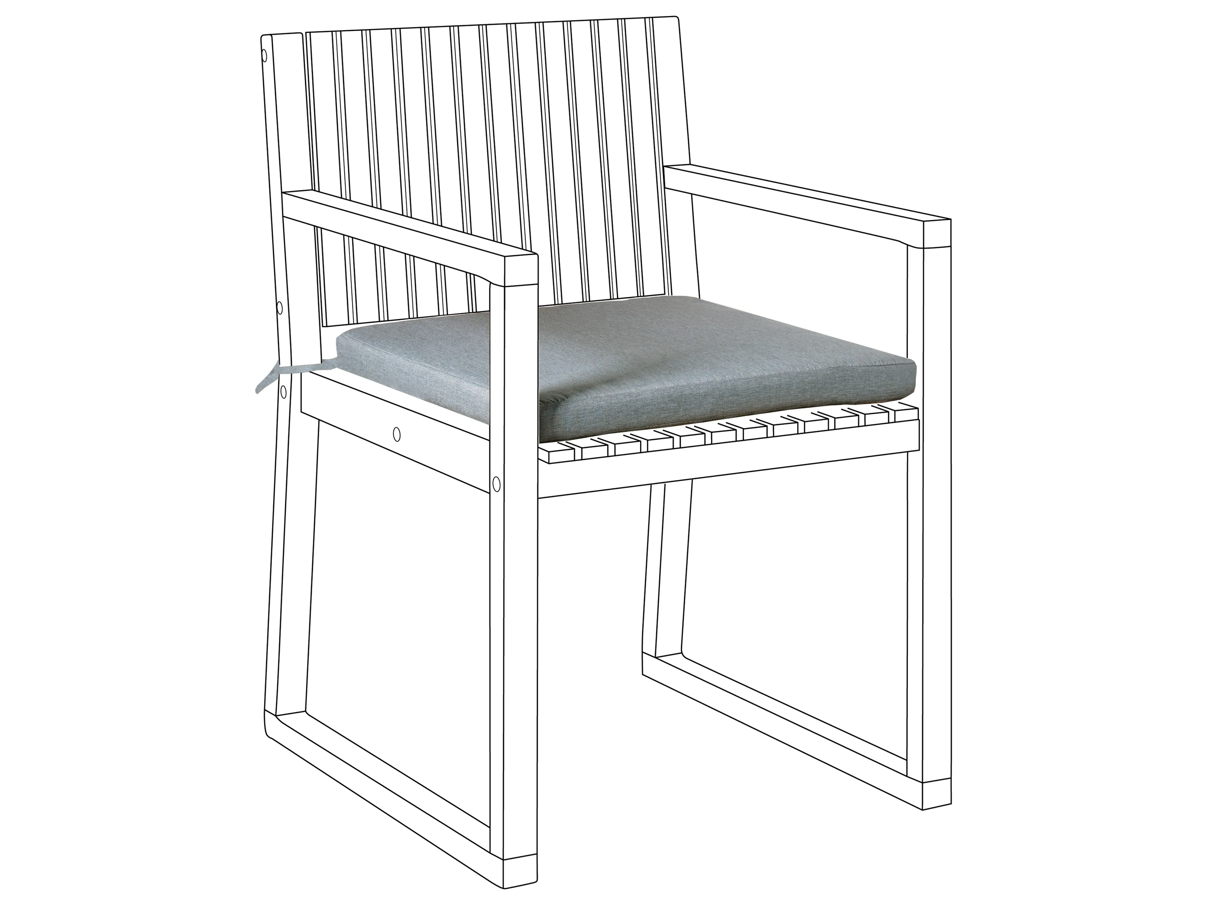 Tuinzitkussen SASSARI PREMIUM 46 x 46 cm Grijs melange