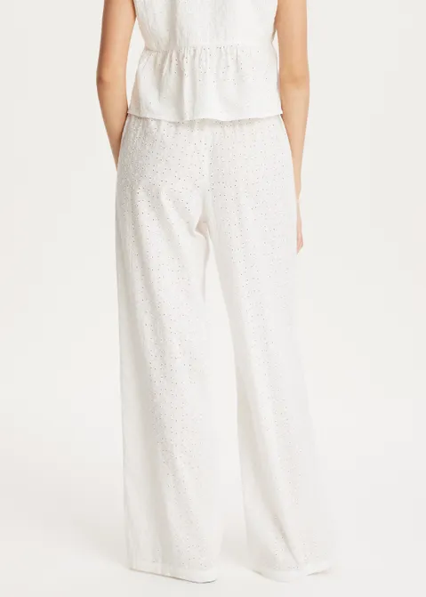 Broek met broderie wit (WIT)