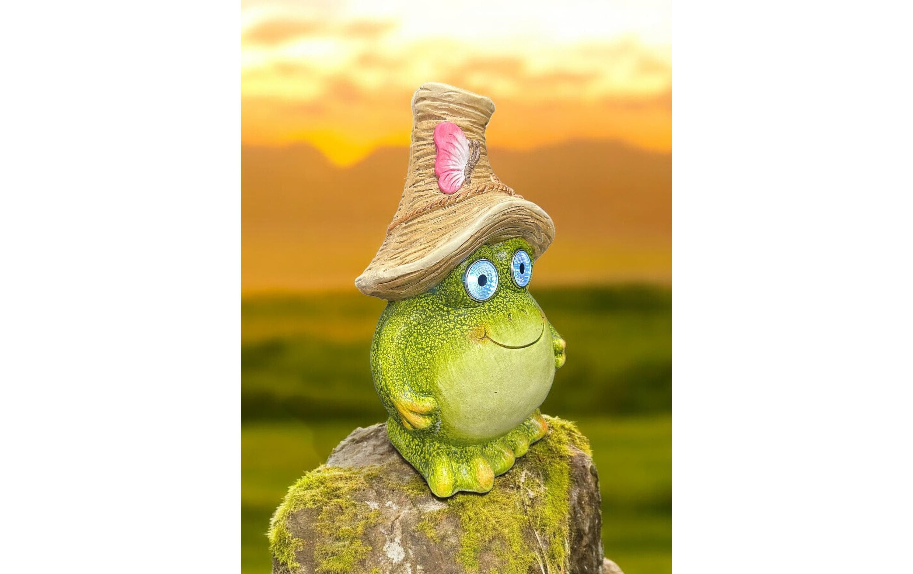 Solar Figur Frosch GrünLED Solar Figur mit Hut
