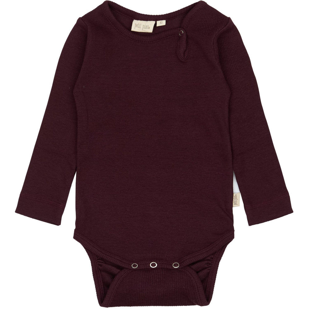 Køb Petit Piao Dark Grape Body L/S Modal