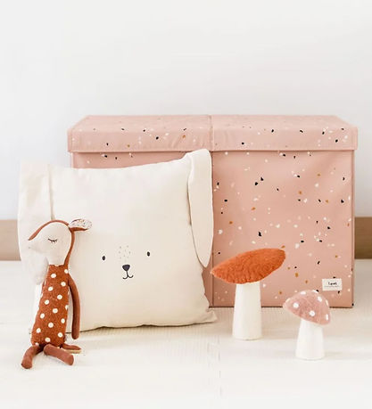 3 Sprouts Opbevaringskasse m. L?g - 63x38x39 cm - Terrazzo/Clay