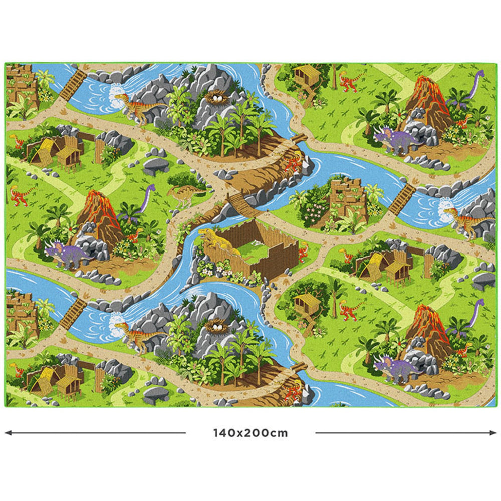 Køb Rebel Roads Dino World Gulvtæppe - 140 X 200 Cm