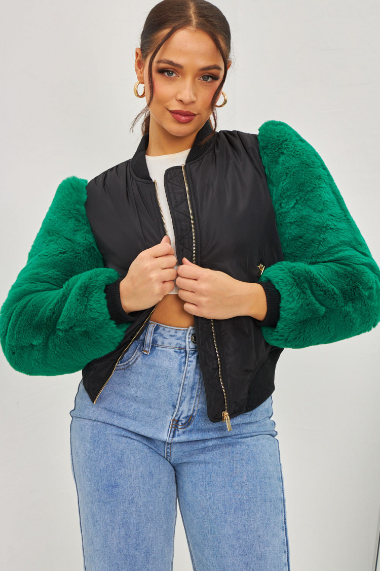 Bomber manches en fourrure