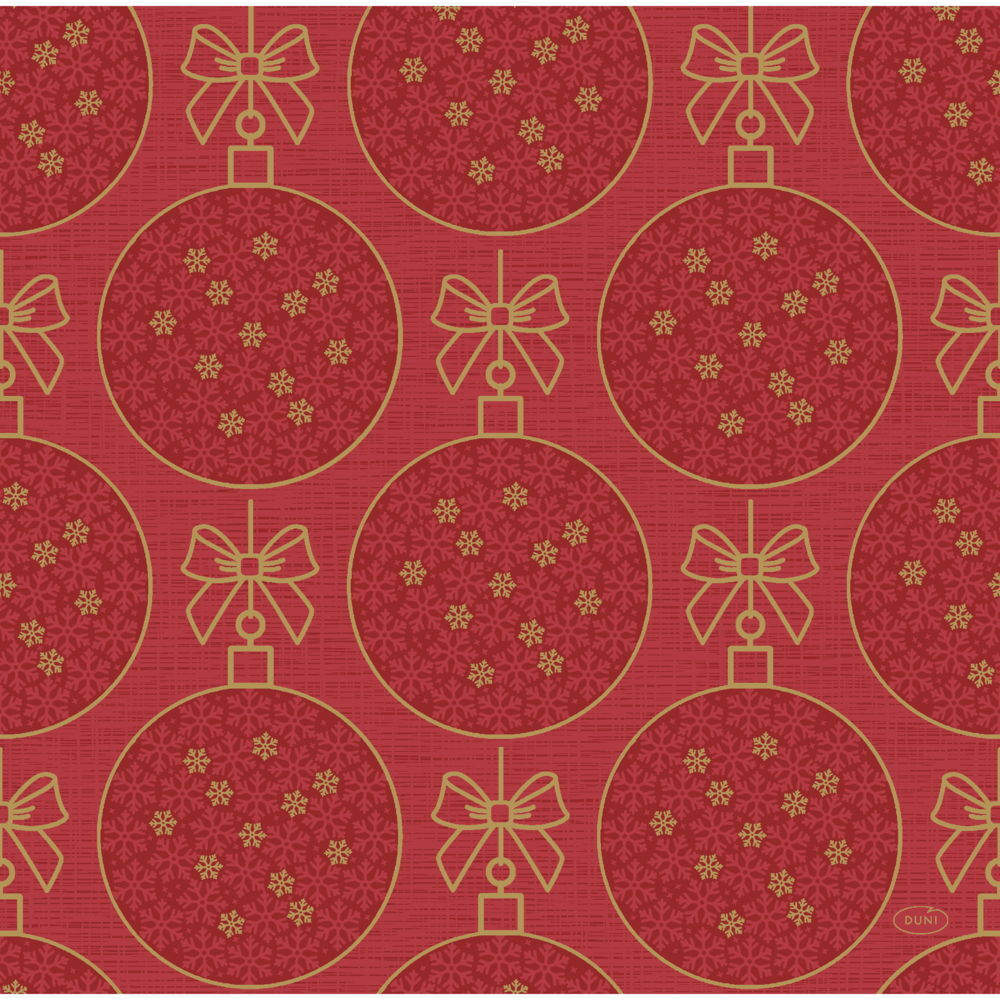 Duni servet Glorious Xmas rood 40 x 40 cm 20 stuks