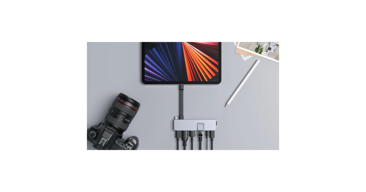 HyperHyperDrive DUO PRO 7-in-2 USB-C Hub dockingstation  (Grijs)