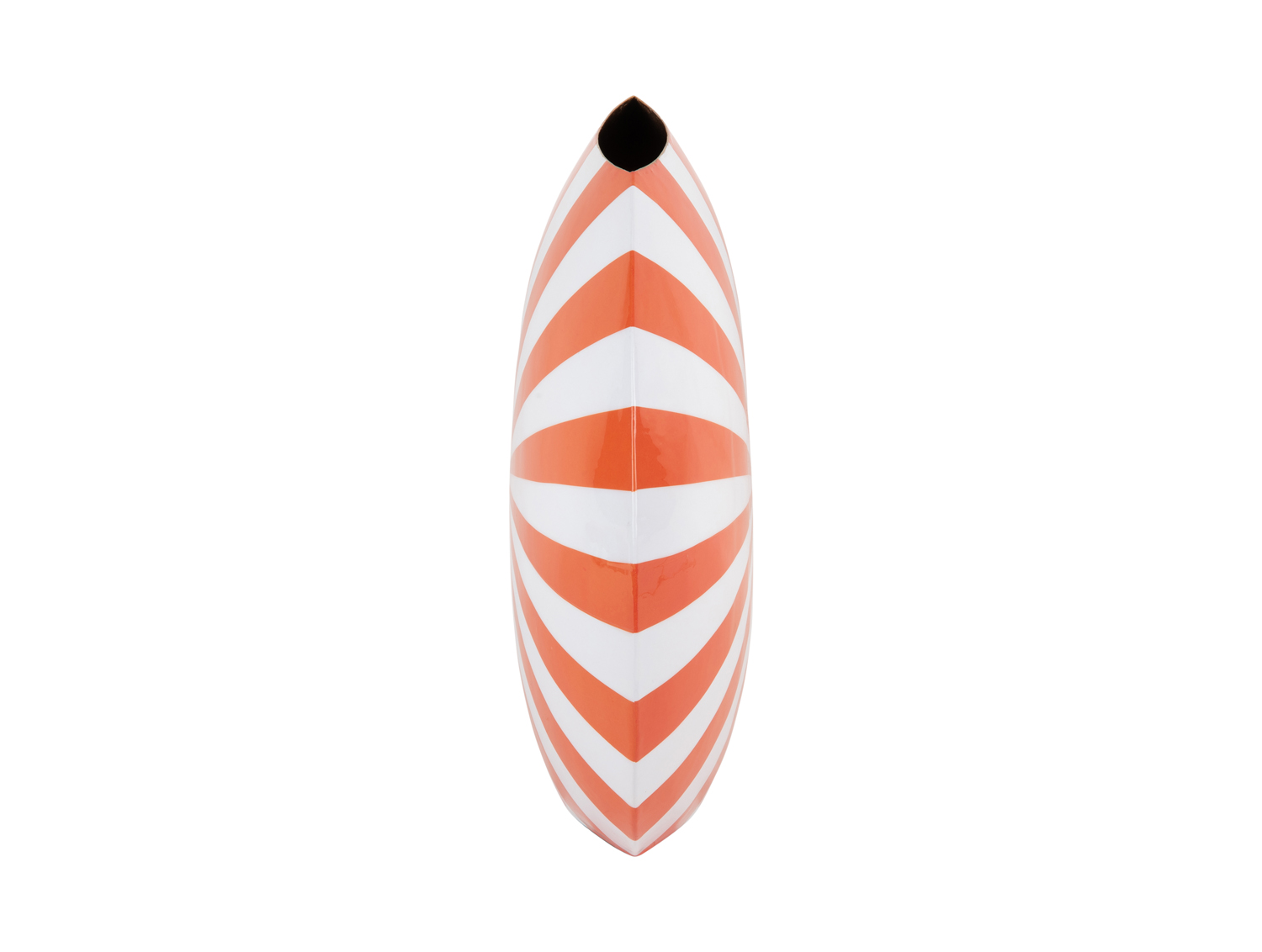 Vase Candy Swirl large enamel bright orange & white