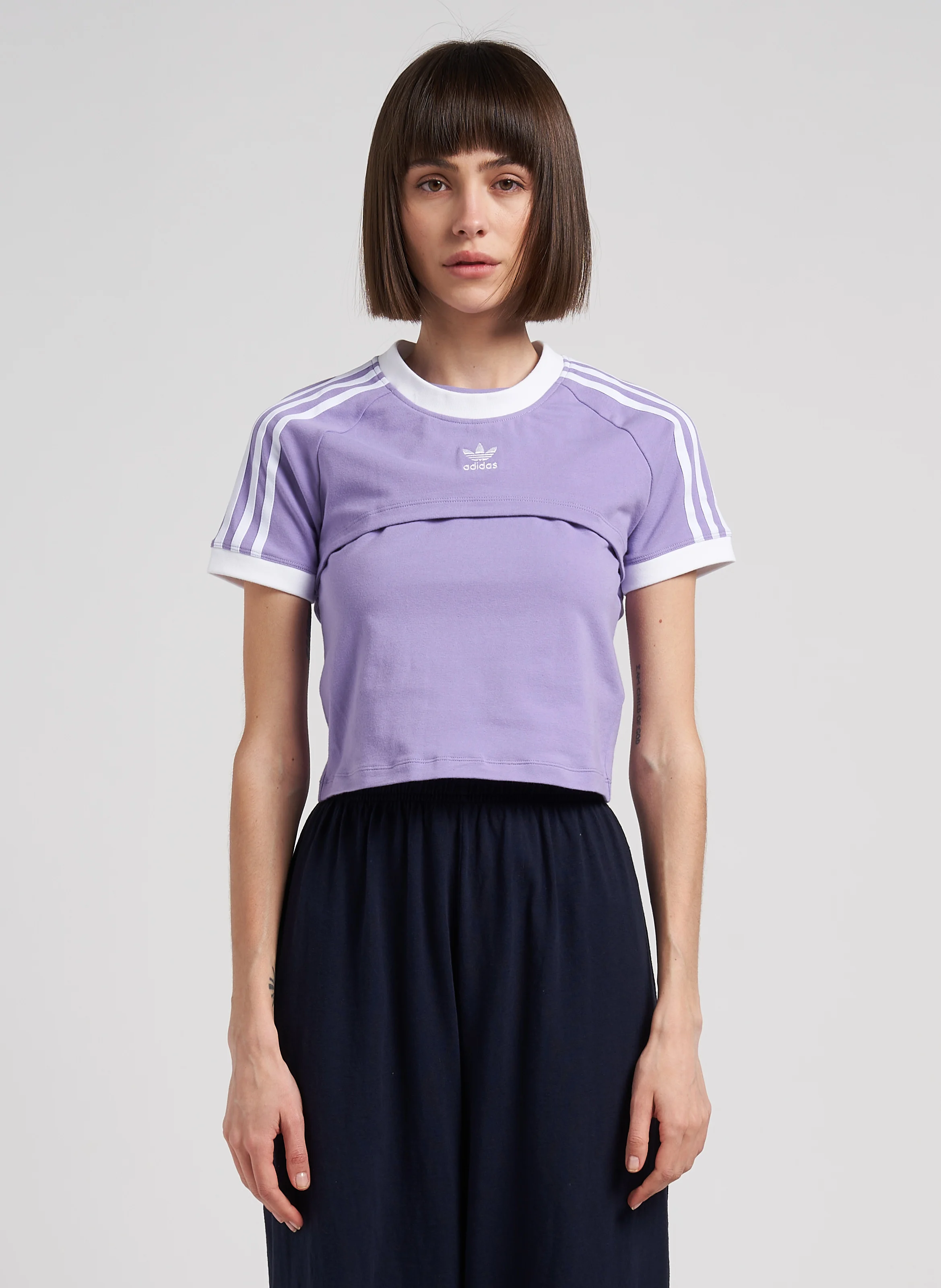 Tee-shirt col rond en coton | Violet