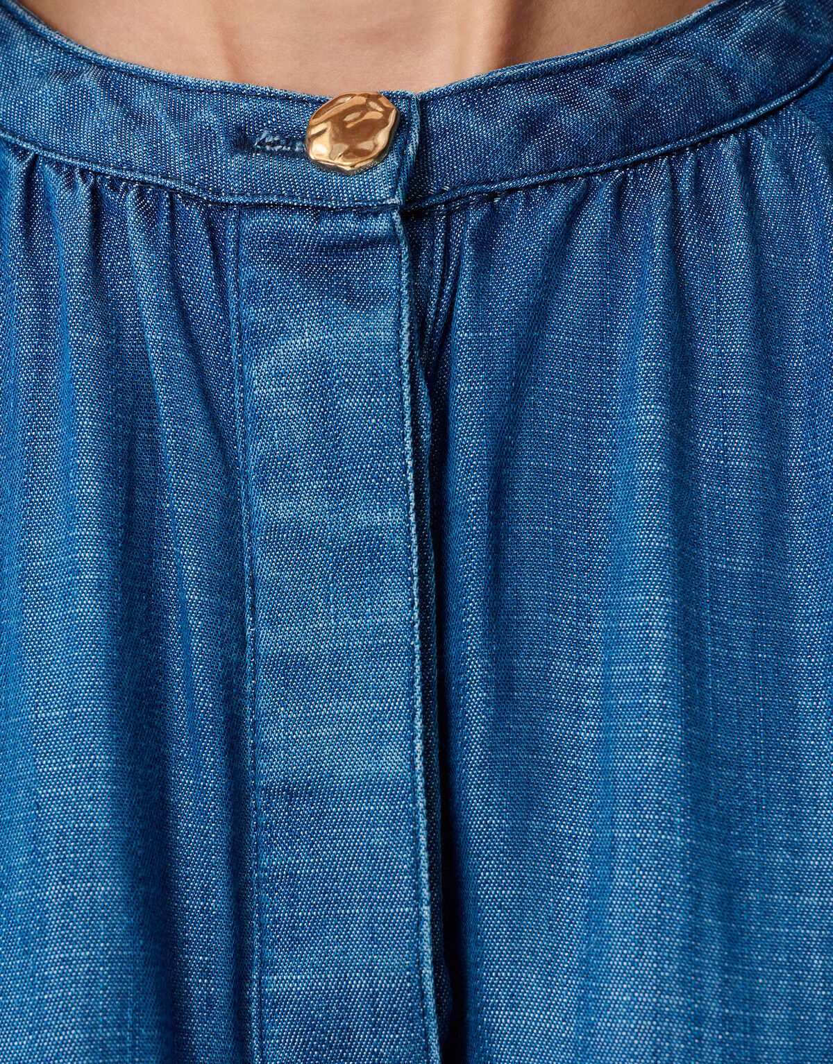 Cropped Denim Blouse Blauw