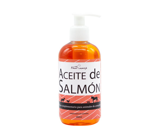 Óleo de Salmão para Cães, Gatos e Cavalos (250 ml) | Rico em Ômega 3, 6 e 9 para a Saúde da Pele, Pelagem e Penas dos Animais de Estimação