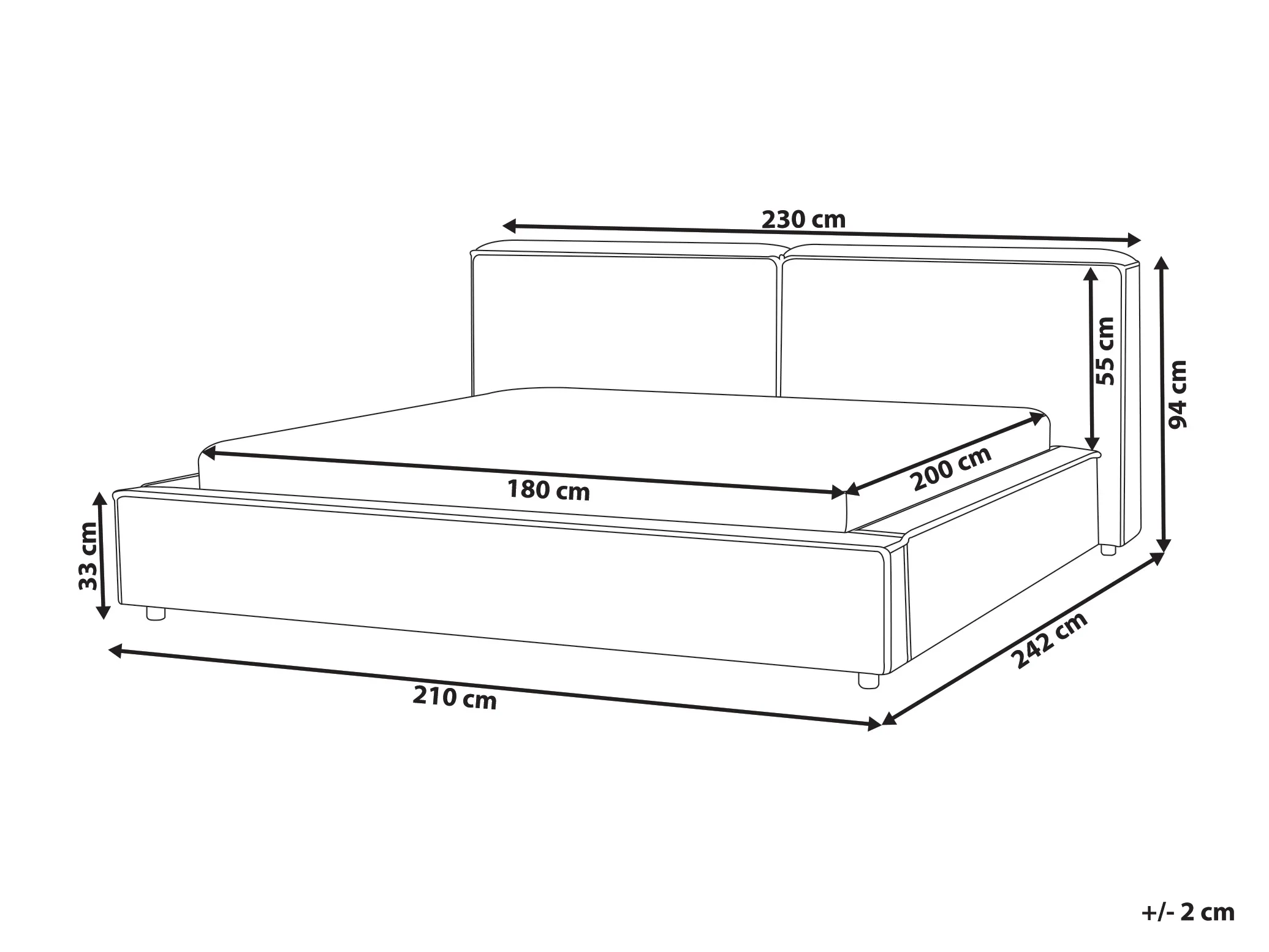 Bed Bouclé LINARDS 180 x 200 cm Bruin