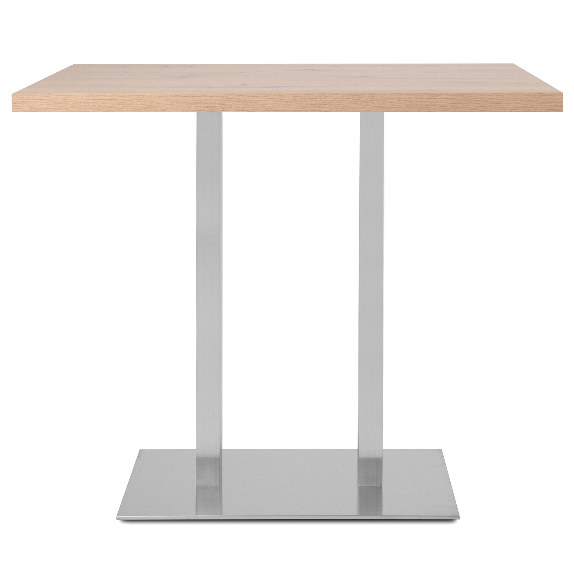 Bartisch QUADRATO - Artisan Eiche - Edelstahl - Doppelsäule