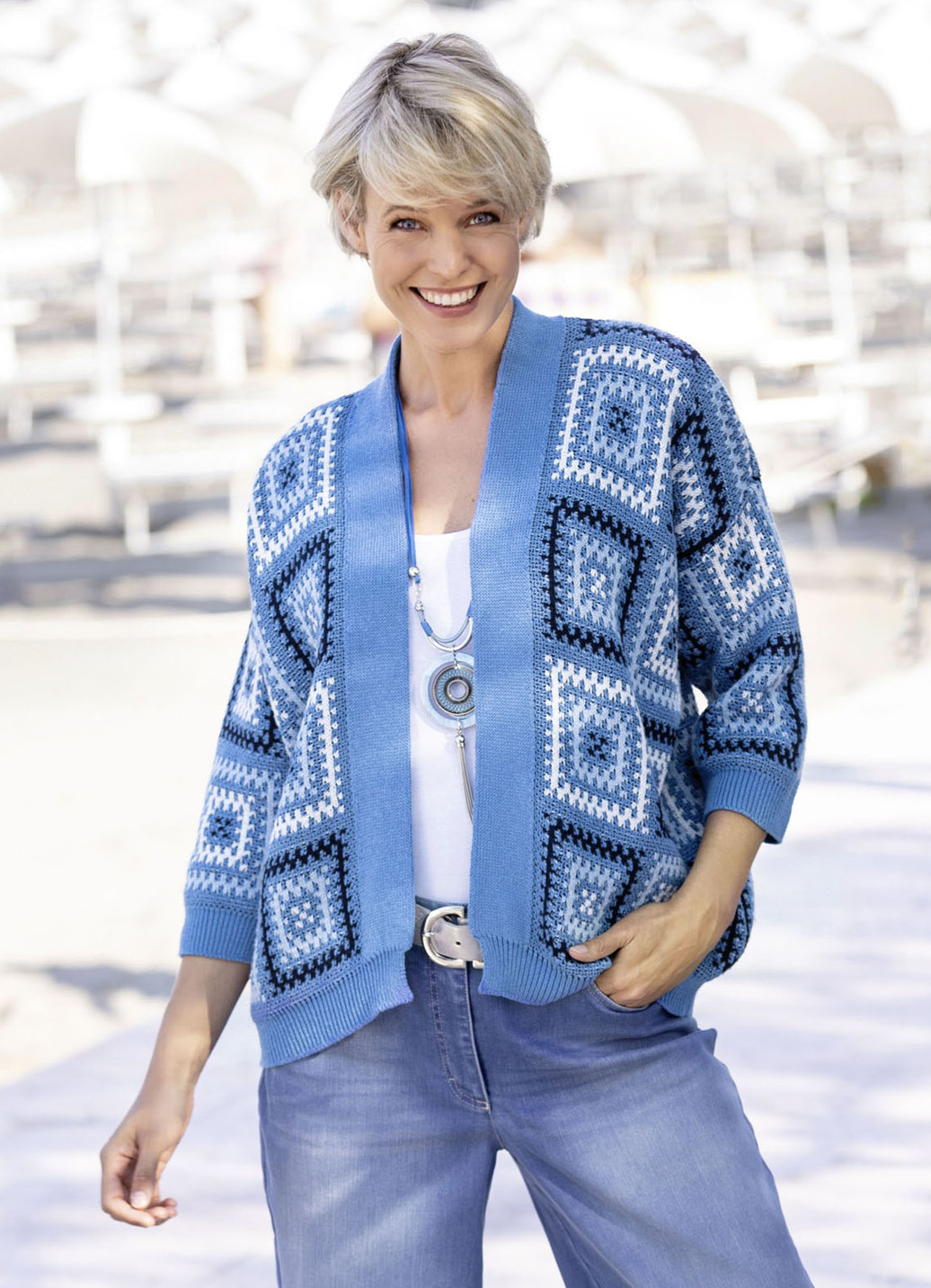Strickjacke in Jacquard-Dessin