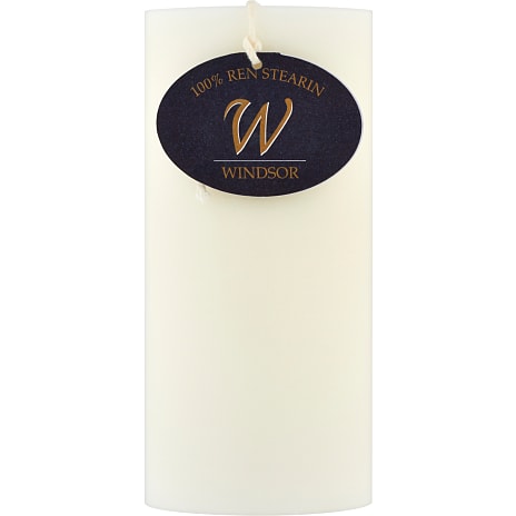 Windsor bloklys ren stearin 7x15 cm - hvid