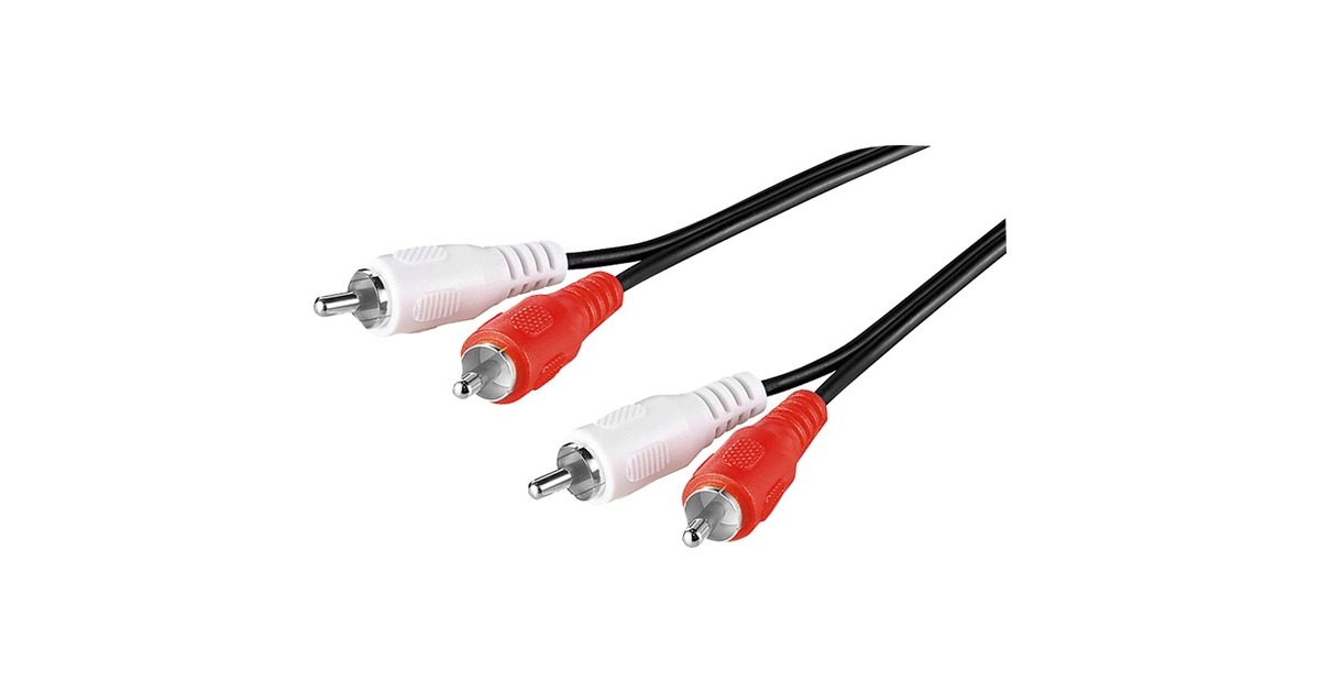 goobay2x Tulp kabel  (Zwart, 5 meter, Stereo)
