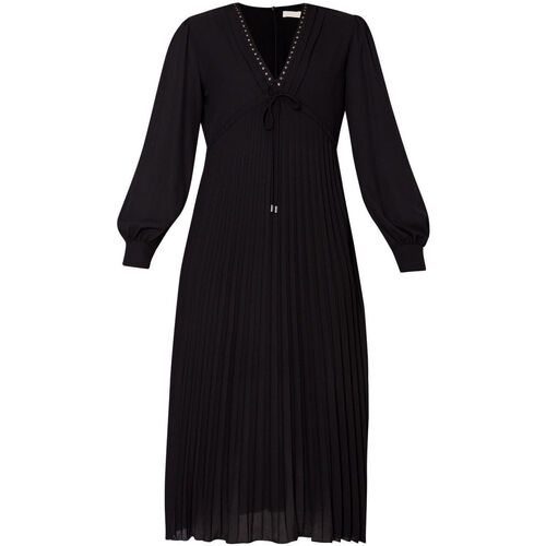 Liu Jo - Vestido a media pierna plisado Negro