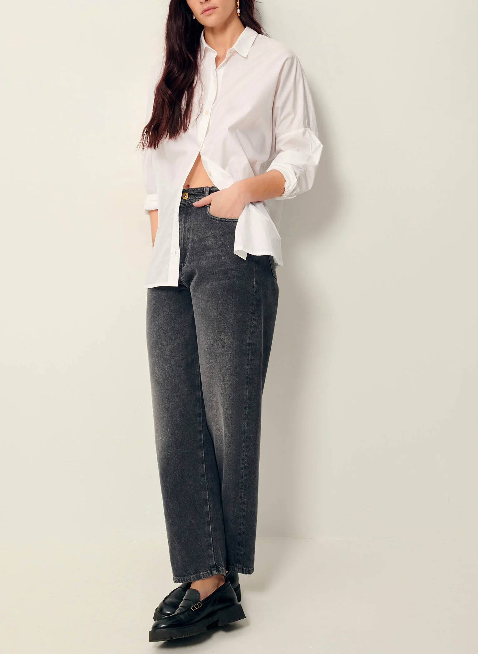 MAEMI O - Chemise col classique en coton | Blanc